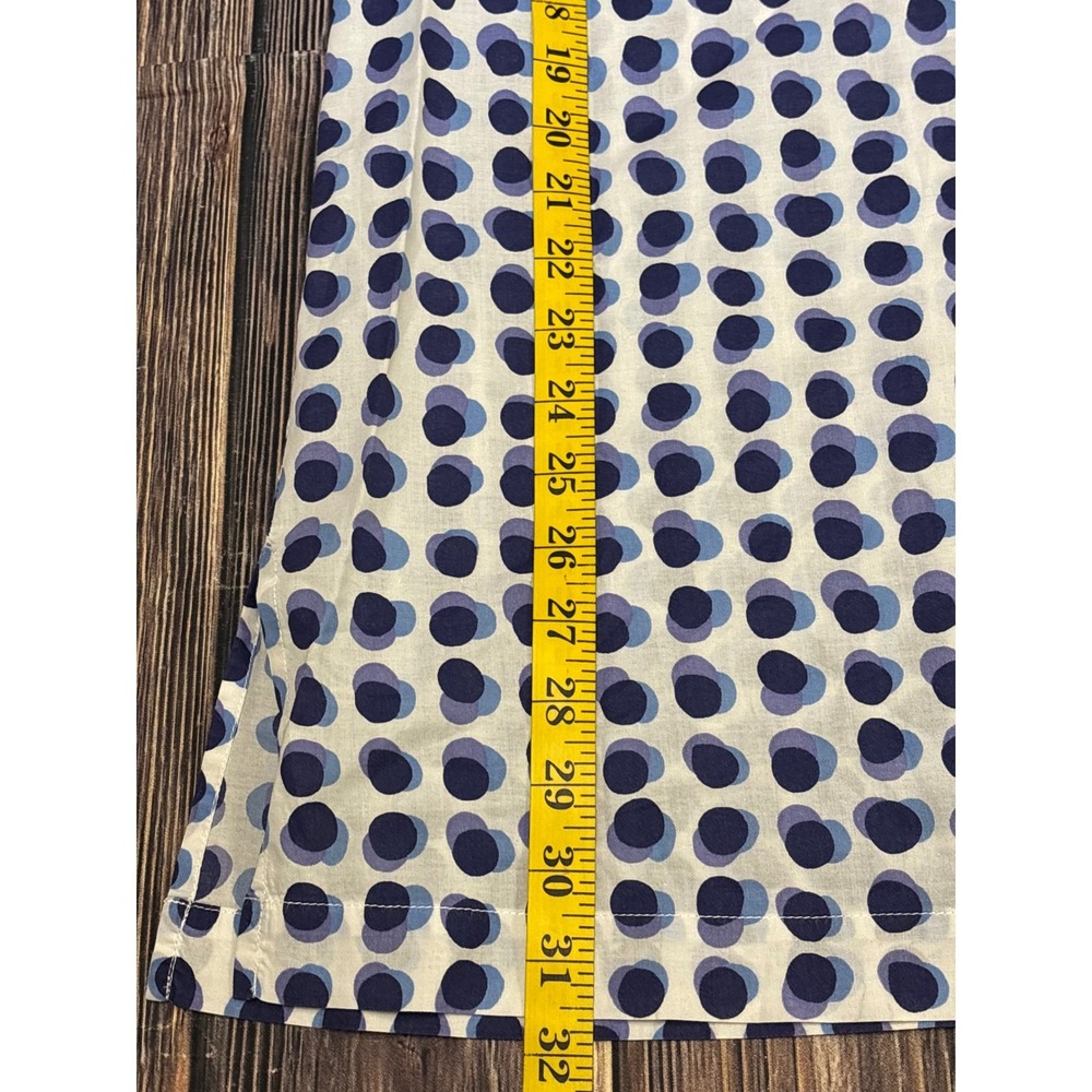 Boden Tunic Top Womens US 6R Blue Purple Polka Dot Cotton Crochet Trim Boho - Picture 5 of 14